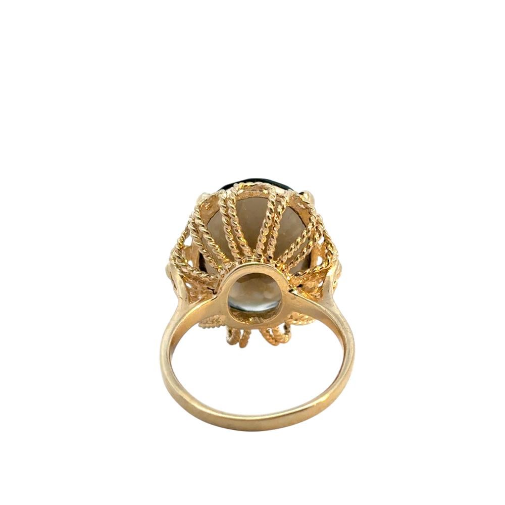 Vintage 10k Yellow Gold Oval Smoky Quartz Gemstone Ring For Sale 4
