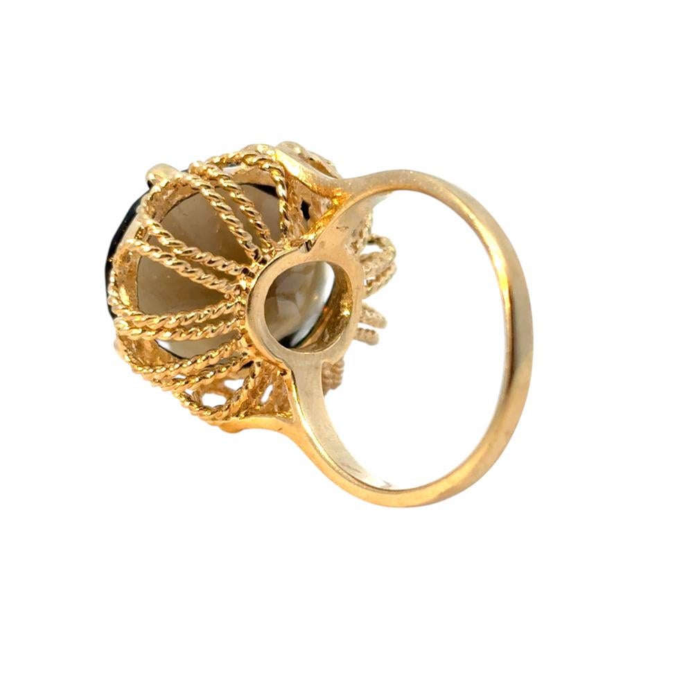 Vintage 10k Yellow Gold Oval Smoky Quartz Gemstone Ring For Sale 7
