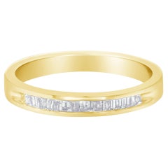 10K Gelbgold über .925 Sterling Silber 1/5 Cttw Diamond Stackable Band Ring