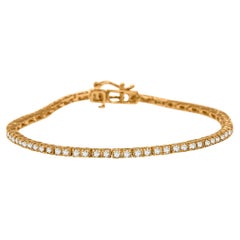 Bracelet tennis en or jaune 10 carats sur argent avec diamant champagne de 2,0 carats