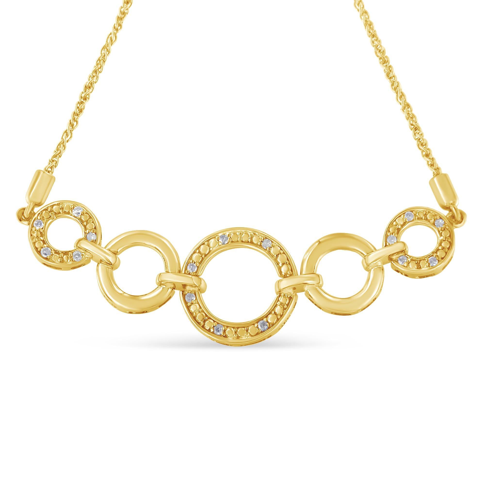 Taglio rotondo Bracciale Bolo regolabile con diamanti graduati in oro giallo 10K e argento in vendita