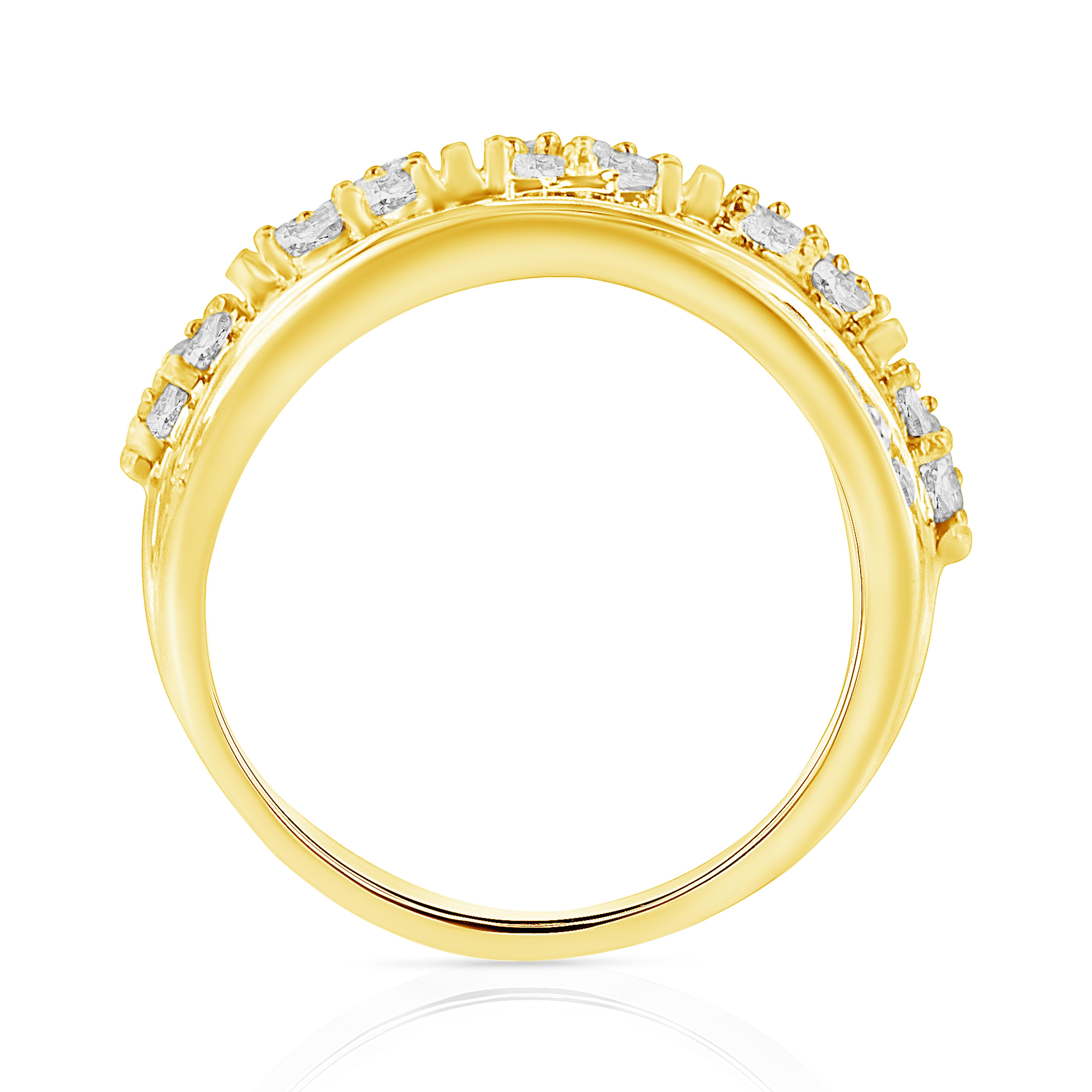 For Sale:  10k Yellow Gold over Sterling Silver 2.0 Carat Diamond Cocktail Fashion Ring 4