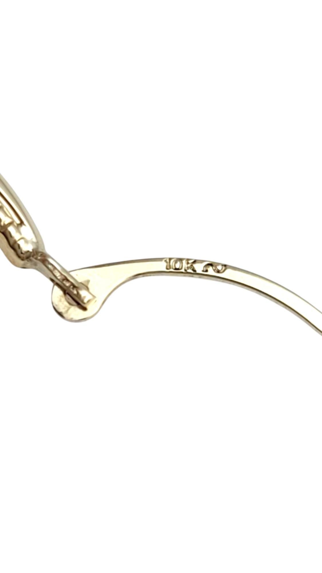 Women's 10K Yellow Gold Patterned Hoop Earrings #21110 For Sale