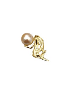 10K Yellow Gold Pearl Mermaid Charm #25366