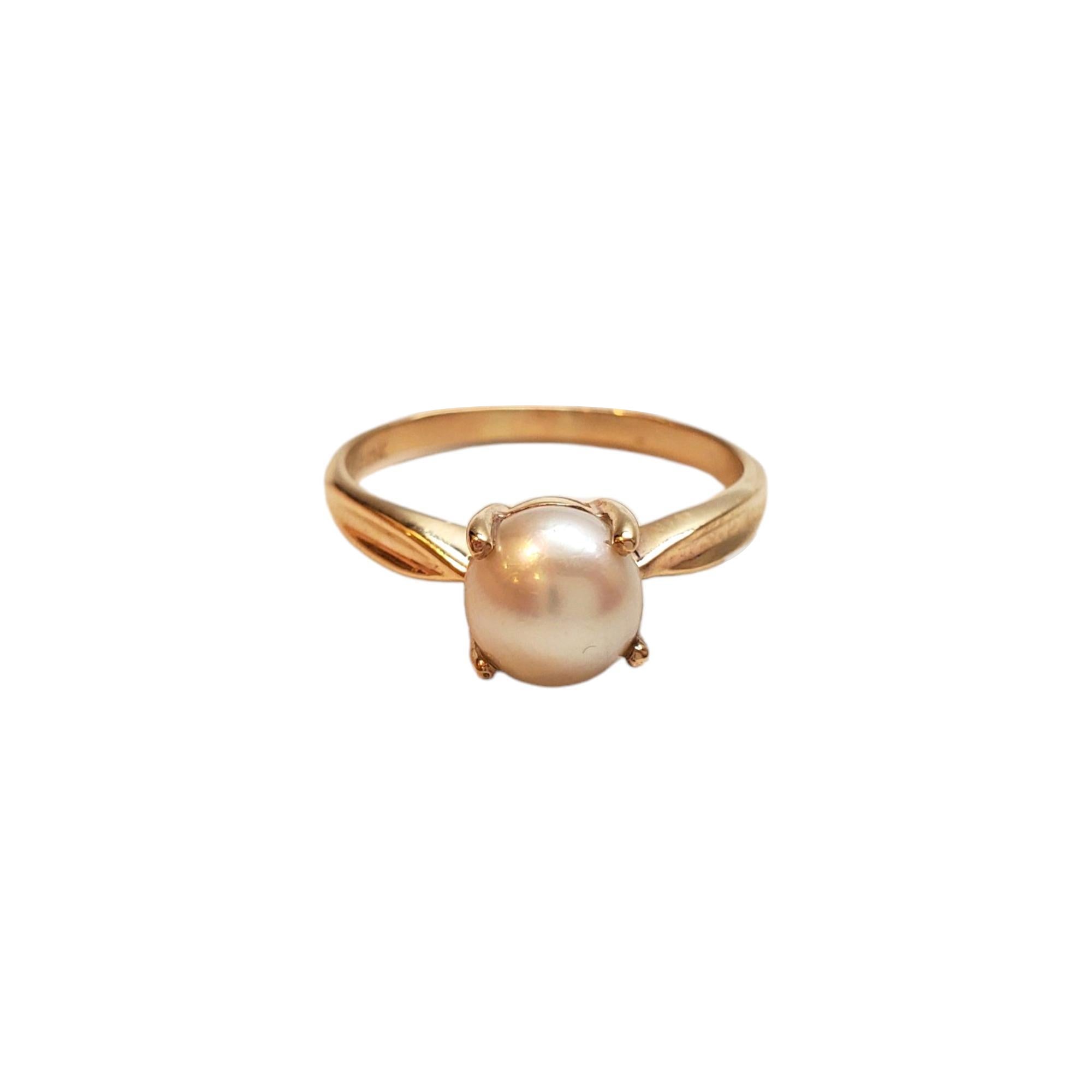 Anello con perle in oro giallo 10K #17735