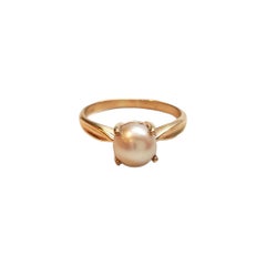 10K Yellow Gold Pearl Ring #17735