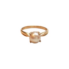 10K Yellow Gold Pearl Ring #17735