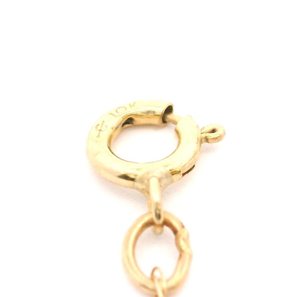10k Gelbgold Peridot und Diamant Herz-Anhänger Halskette 18