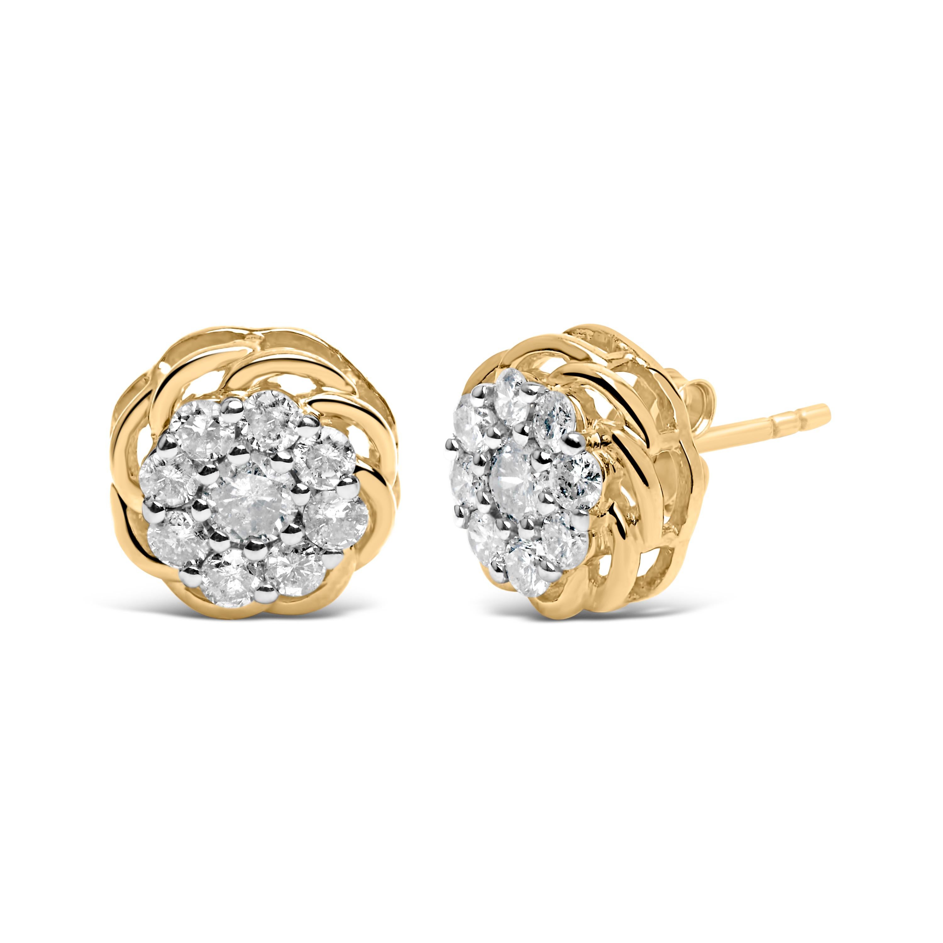 Introducing a dazzling masterpiece that will make you shine like a star! Crafted with utmost precision, these exquisite earrings are a true symbol of elegance and sophistication. Made with 10K yellow gold plated .925 sterling silver, they exude a