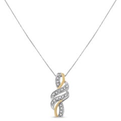 10K Yellow Gold Plated .925 Sterling Silver 1/20 Carat Diamond Pendant Necklace