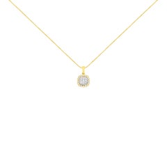 10K Yellow Gold Plated .925 Sterling Silver 1/4 Carat Diamond Pendant Necklace