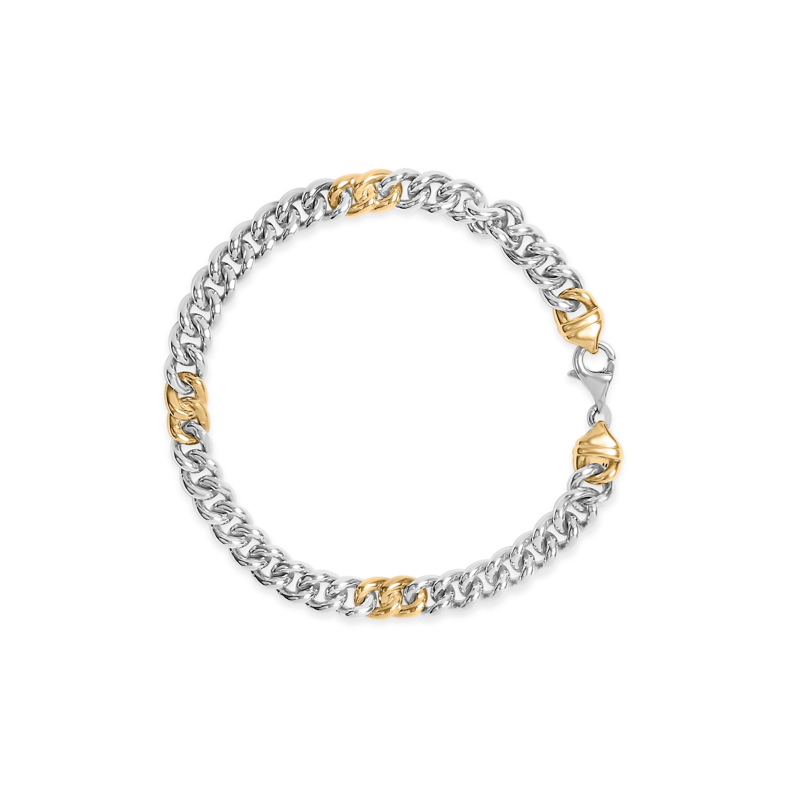 10K Gelbgold vergoldet .925 Sterlingsilber 1/5 Cttw Diamant-Kettenarmband (Moderne)