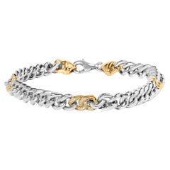 10K Gelbgold vergoldet .925 Sterlingsilber 1/5 Cttw Diamant-Kettenarmband