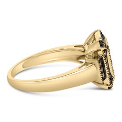 10K Yellow Gold Plated Silver 1/2 Cttw Champagne Diamond Step Up Ring