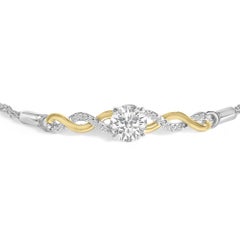 10K Yellow Gold Plated Silver Created White Sapphire Twist Bolo Bracelet