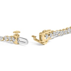 10K Yellow Gold Plated Sterling Silver 2.0 Cttw Diamond Classic Tennis Bracelet