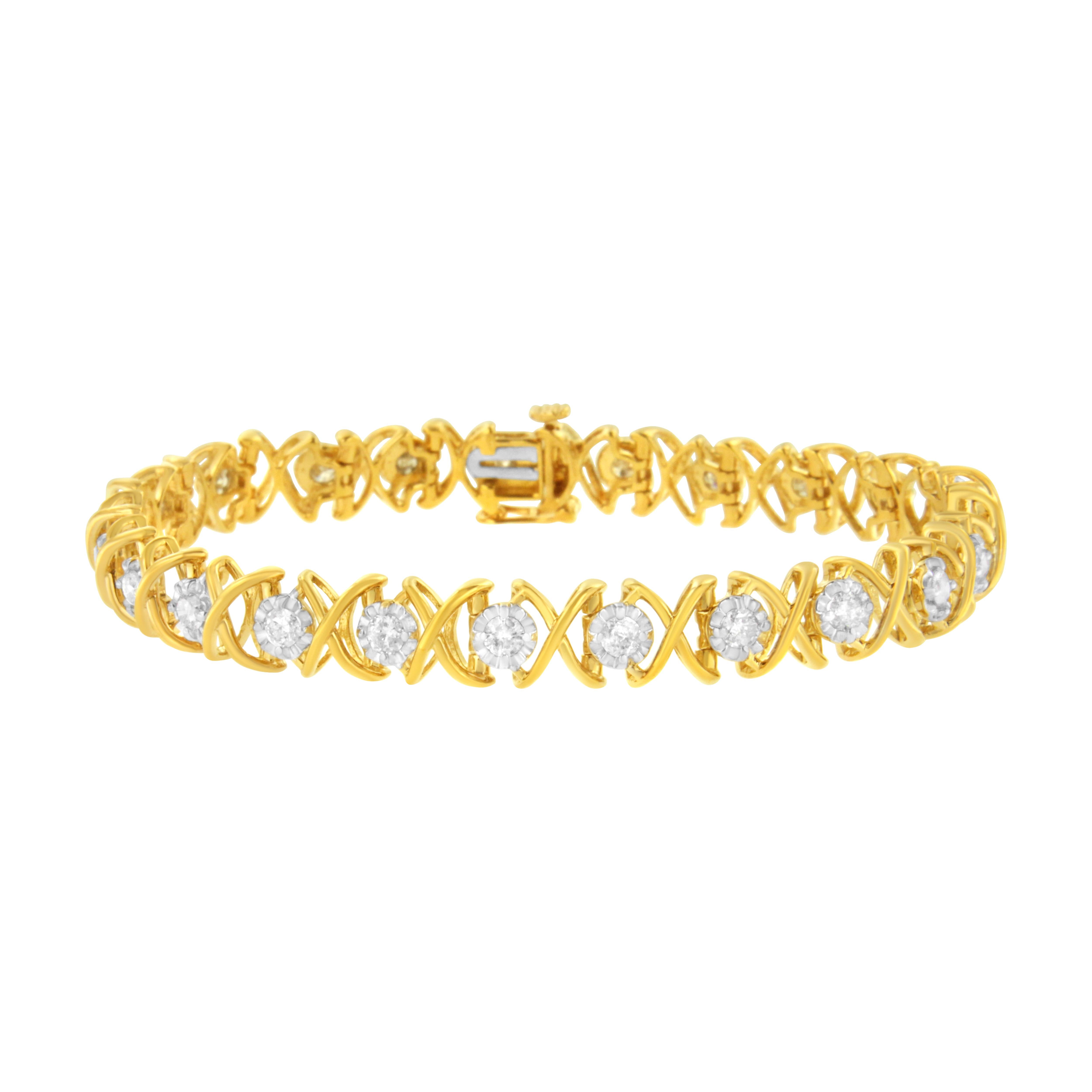 Ce magnifique bracelet en diamants présente un design unique 