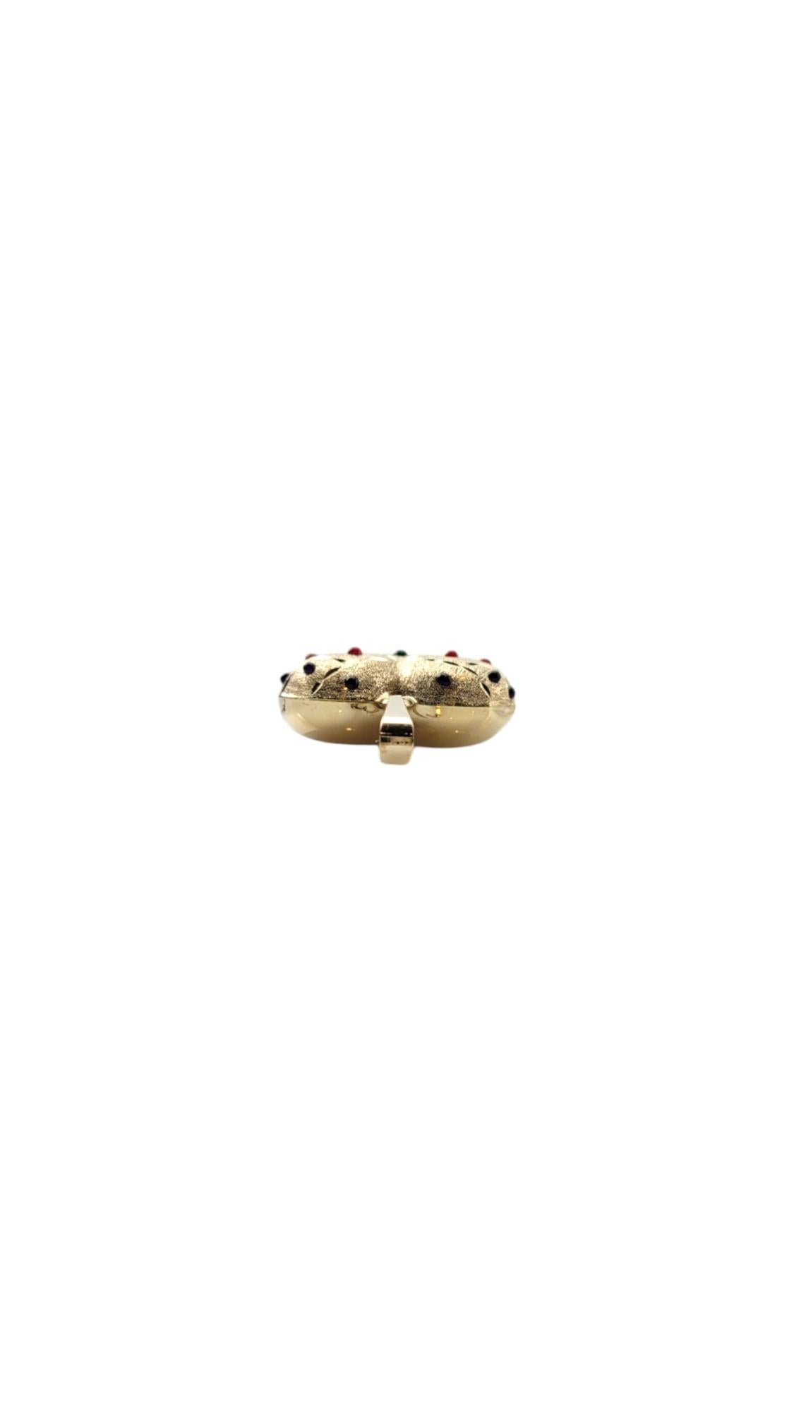 10K Yellow Gold Puffy Heart Pendant with Enamel Dots #20321 3