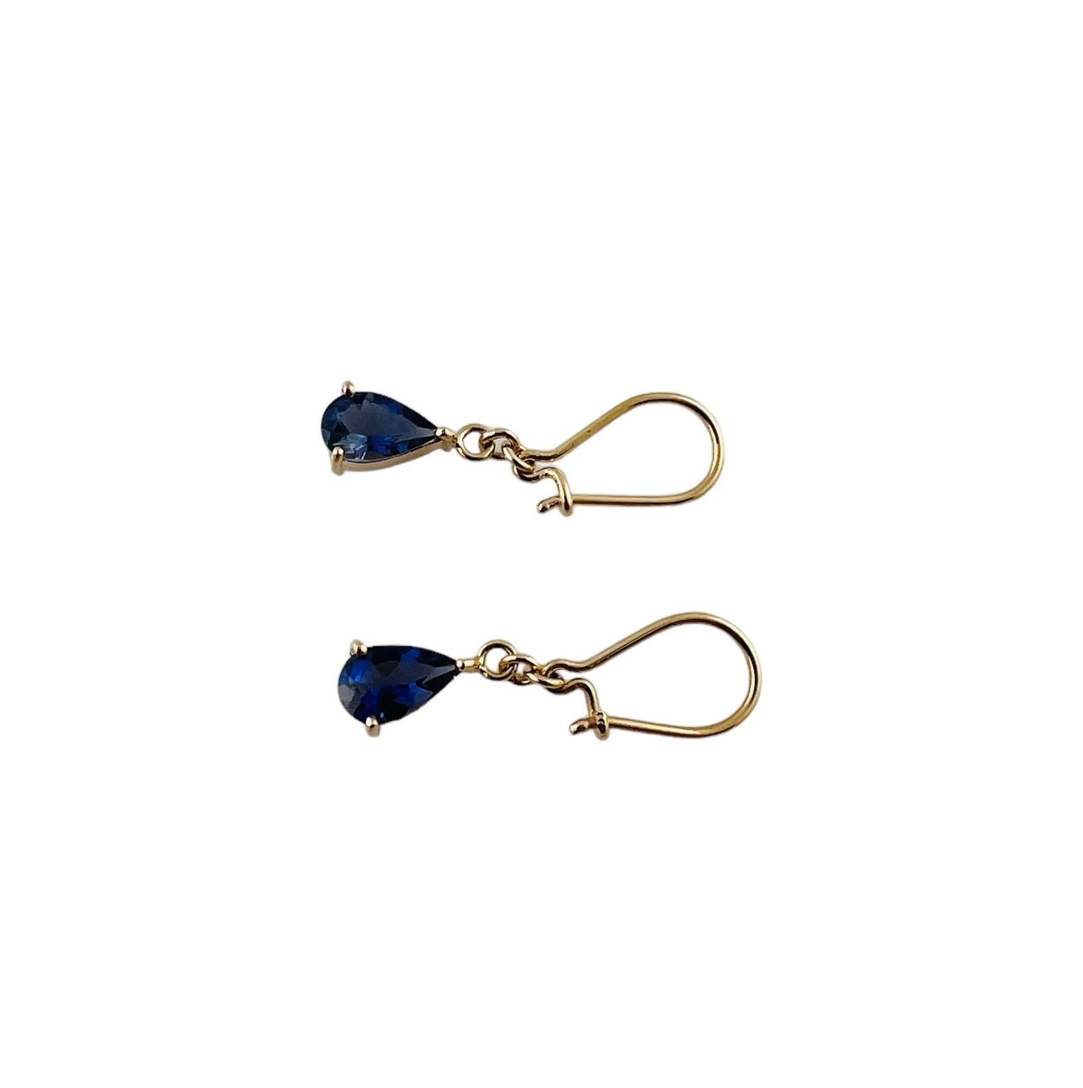 Women's 10K Yellow Gold Purple Tanzanite Drop Earrings #15685 For Sale