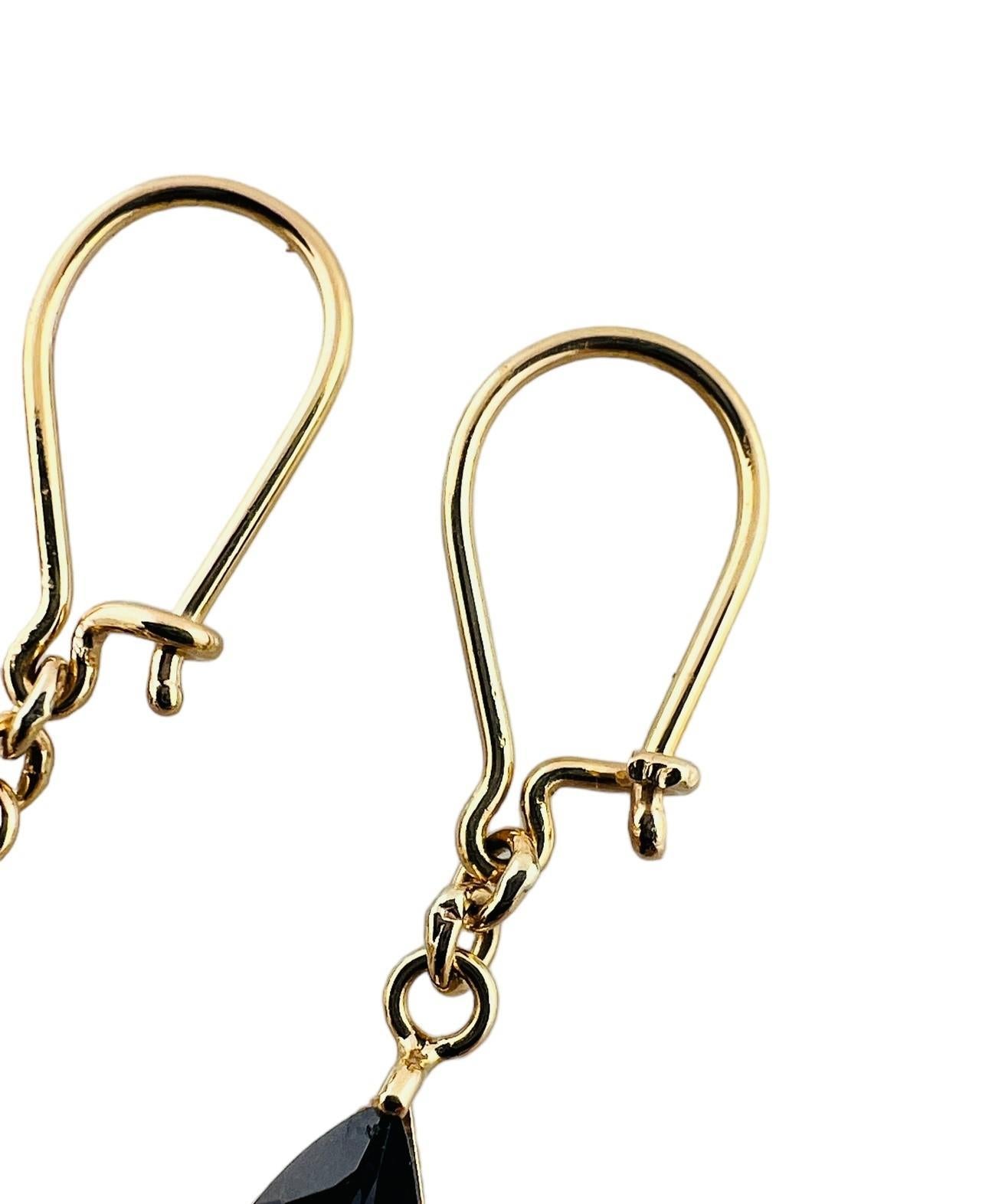 10K Yellow Gold Purple Tanzanite Drop Earrings #15685 For Sale 1