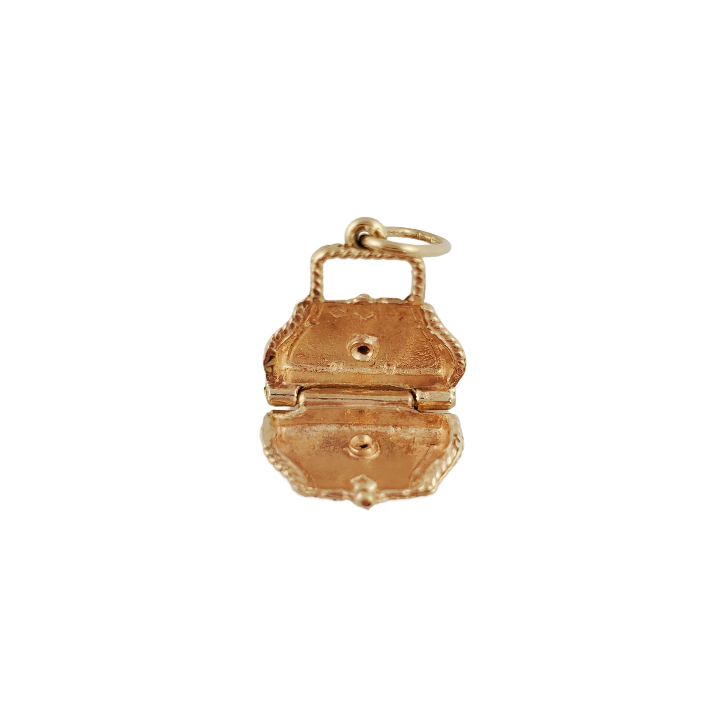 10K Yellow Gold Purse Charm In Good Condition In Washington Depot, CT