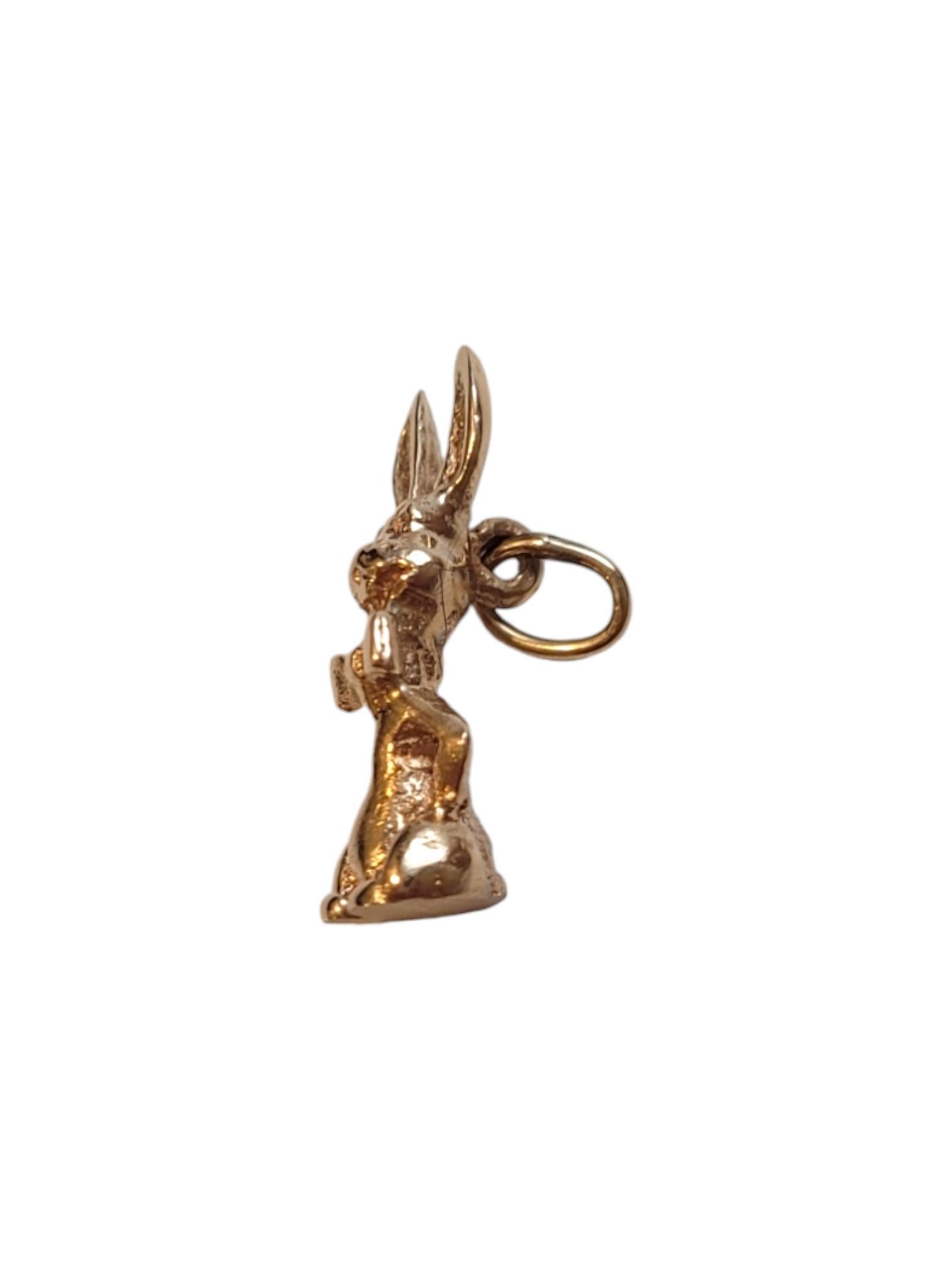 Charm en or jaune 10K Lapin avec noeud papillon #18640 Pour femmes en vente
