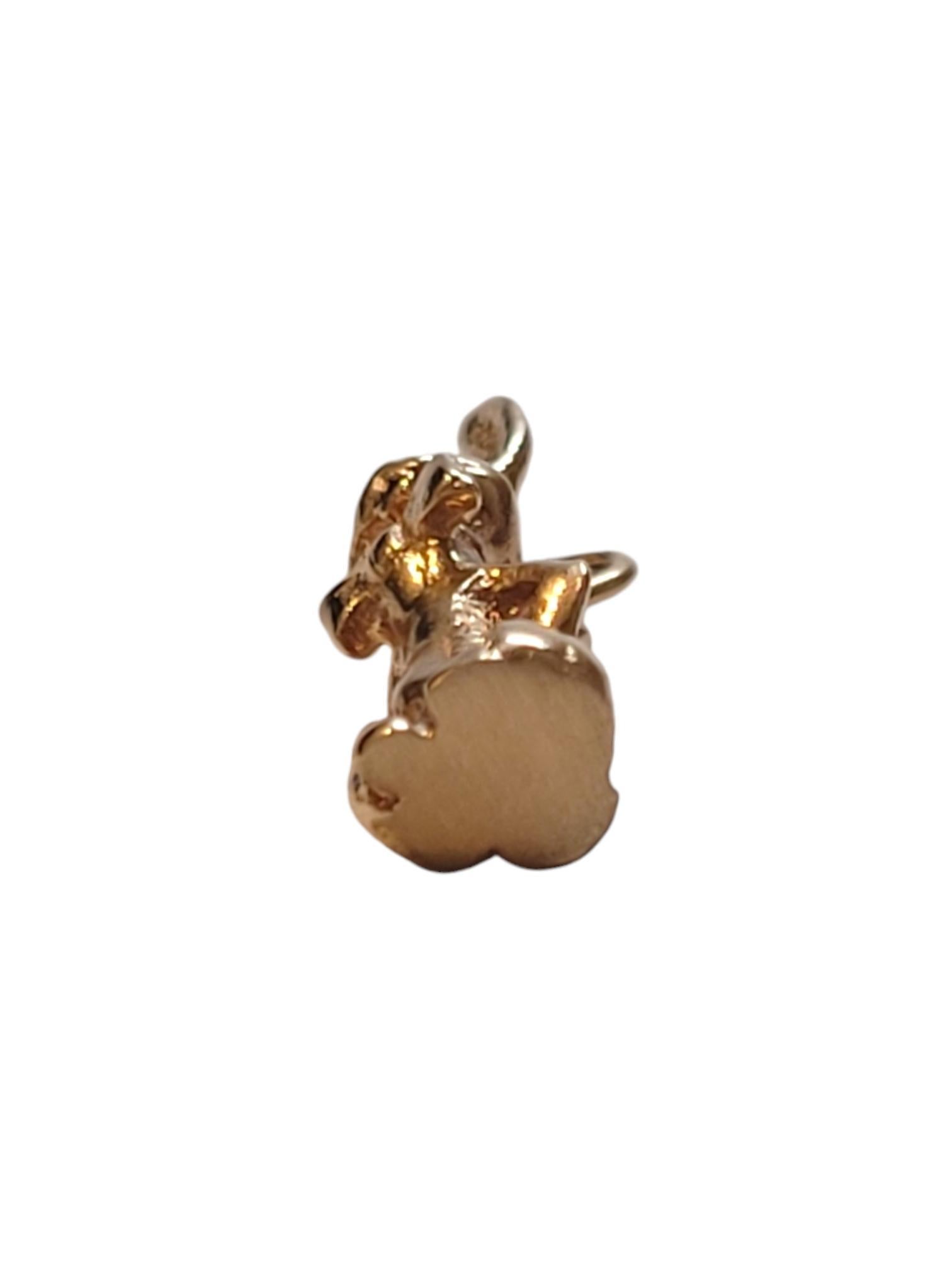 Charm en or jaune 10K Lapin avec noeud papillon #18640 en vente 1
