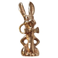 10K Yellow Gold Rabbit with Bowtie Charm #18640