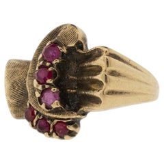 10K Yellow Gold Retro Ruby Ring