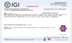 10K Yellow Gold Sapphire Ring Art Deco / Retro Era IGI Certified Size 6.75