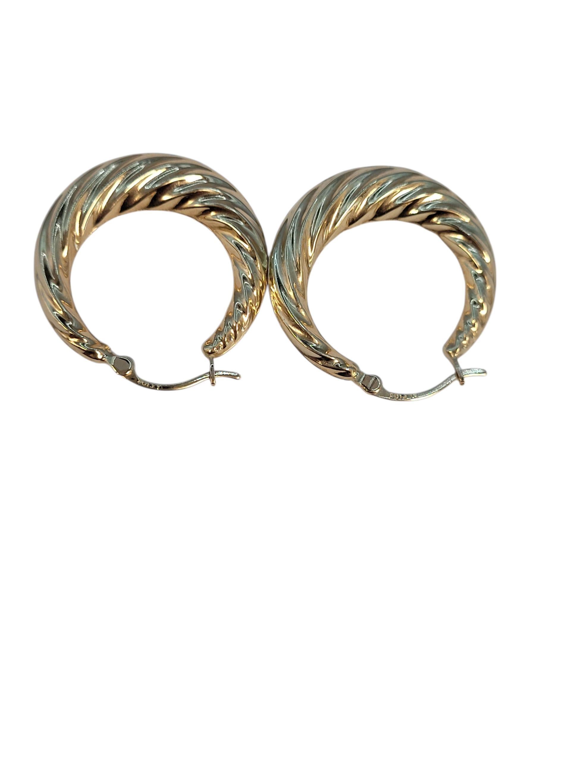 Contemporaneo Orecchini a cerchio con gamberetti in oro giallo 10k #23135 in vendita