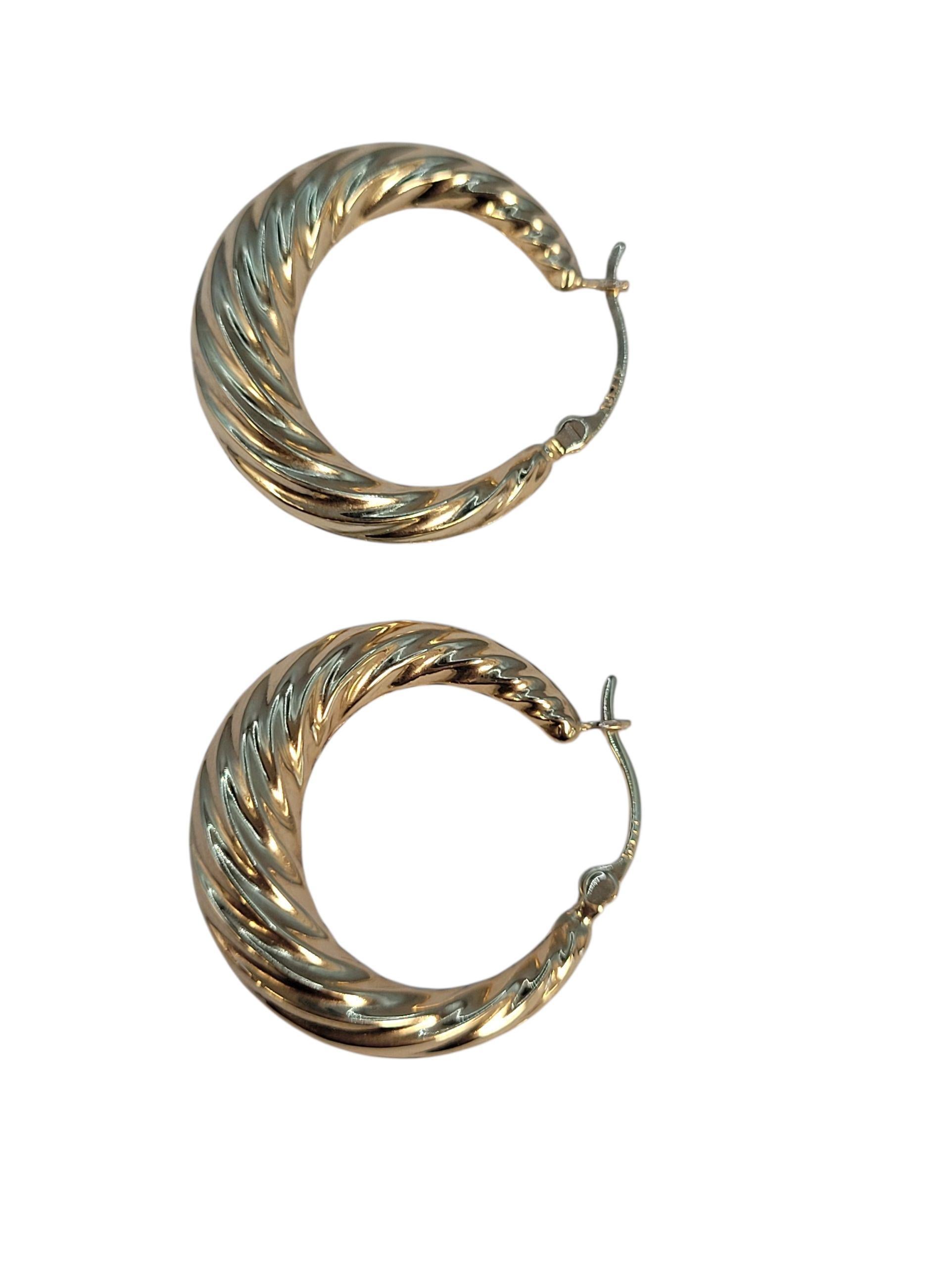 Donna Orecchini a cerchio con gamberetti in oro giallo 10k #23135 in vendita