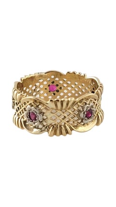 10K Yellow Gold Simulated Ruby Ring Size 8 #16928