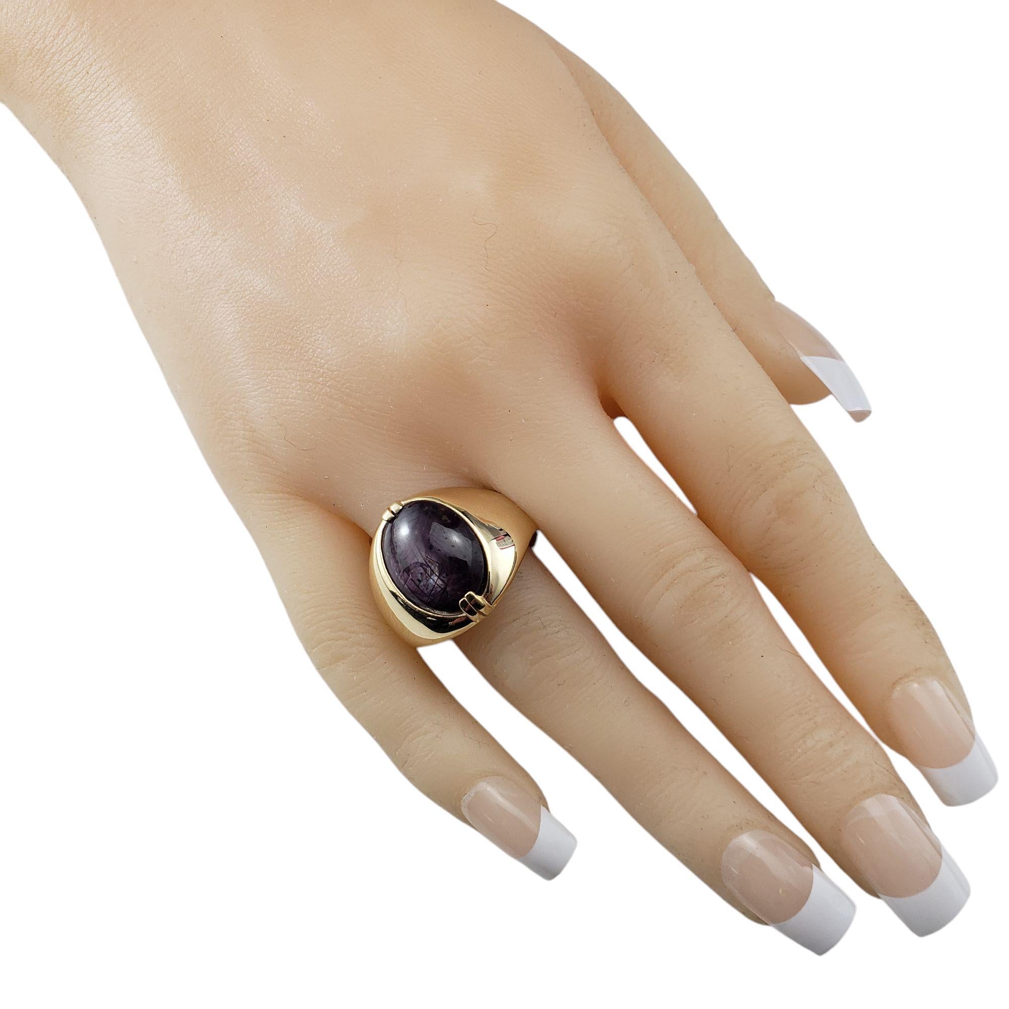 10K Yellow Gold Star Ruby Signet Ring Size 12 #21361 For Sale 1