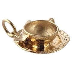 10K Yellow Gold Teacup 
Saucer Pendant #23972