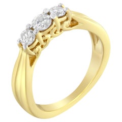 10K Yellow Gold Three-Stone 0.50 Carat Diamond Ring