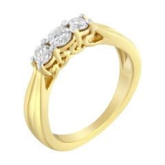 10K Yellow Gold Three-stone Diamond Ring (0.50 cttw, J-K Color, I2-I3 Clarity)