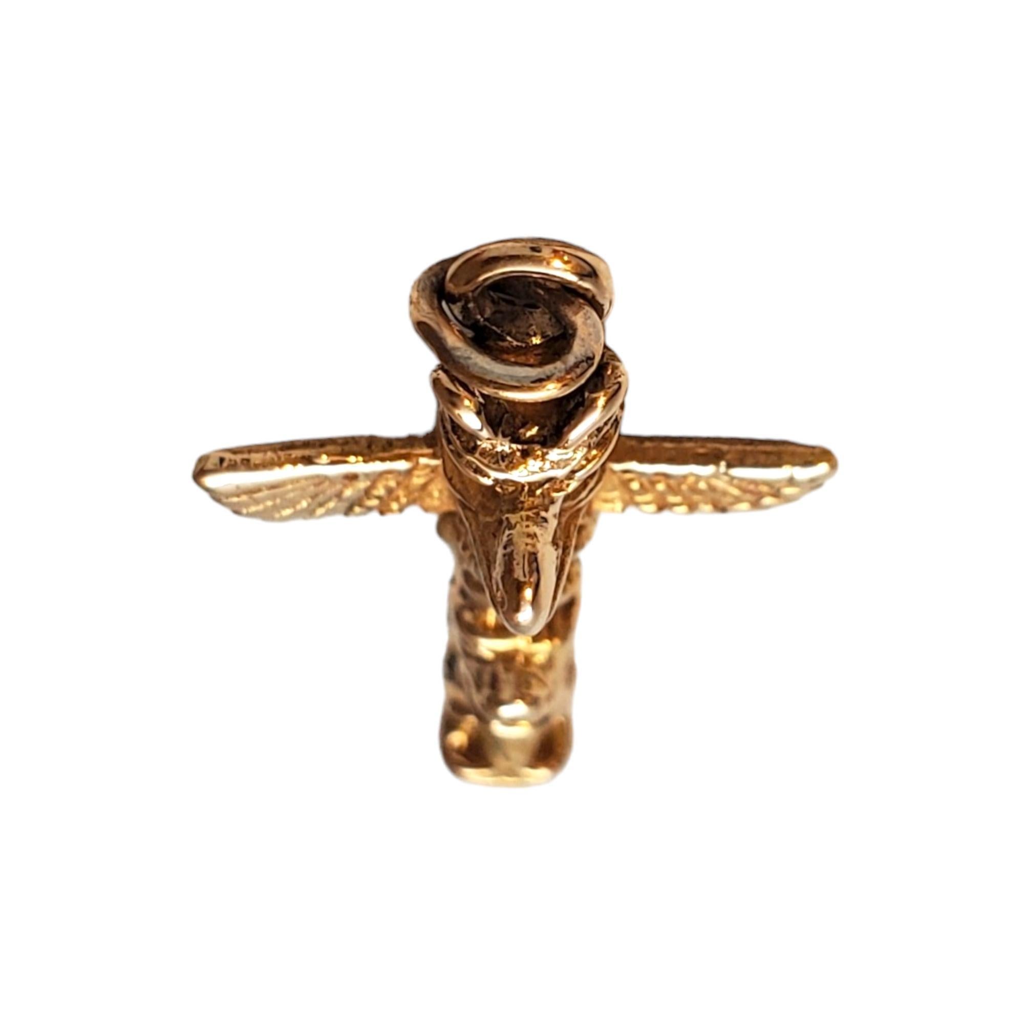 Women's 10K Yellow Gold Totem Pole Charm Pendant #18074 For Sale