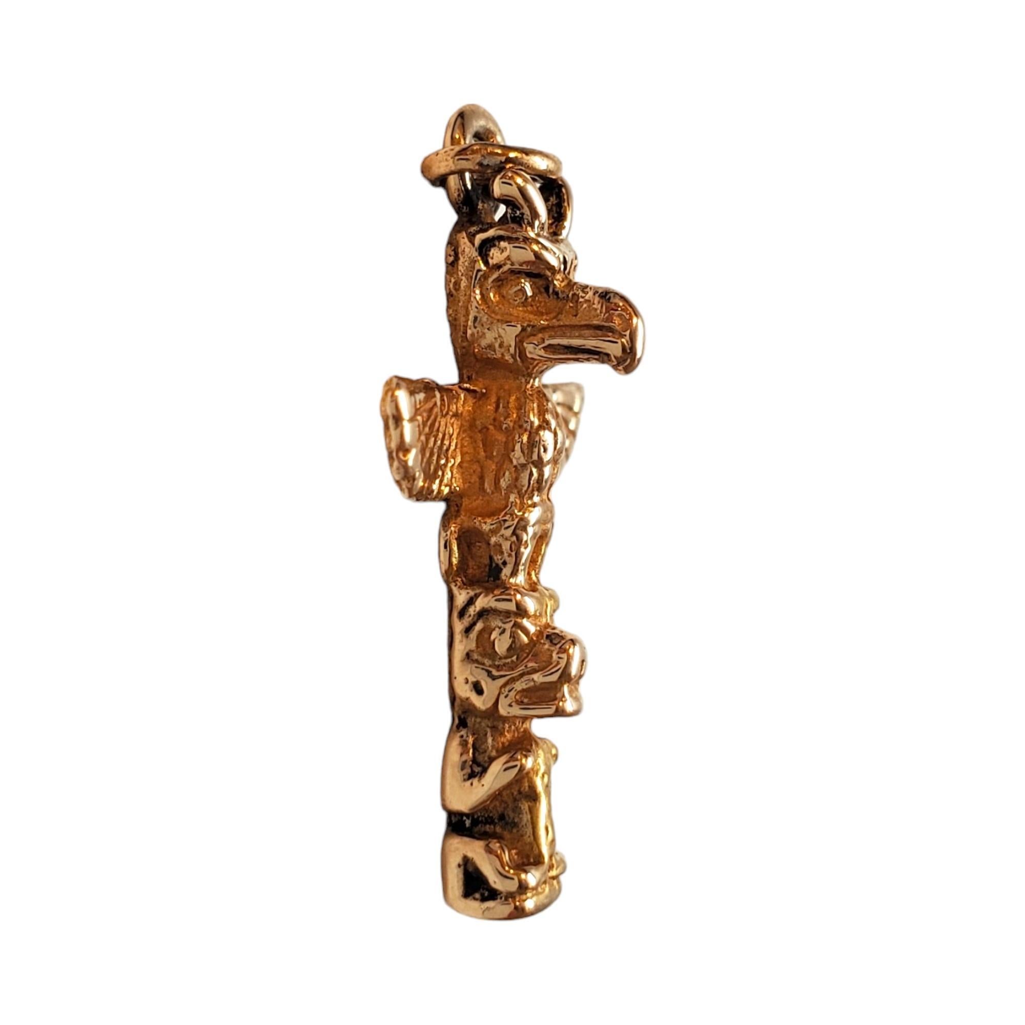 10K Yellow Gold Totem Pole Charm Pendant #18074 For Sale 1