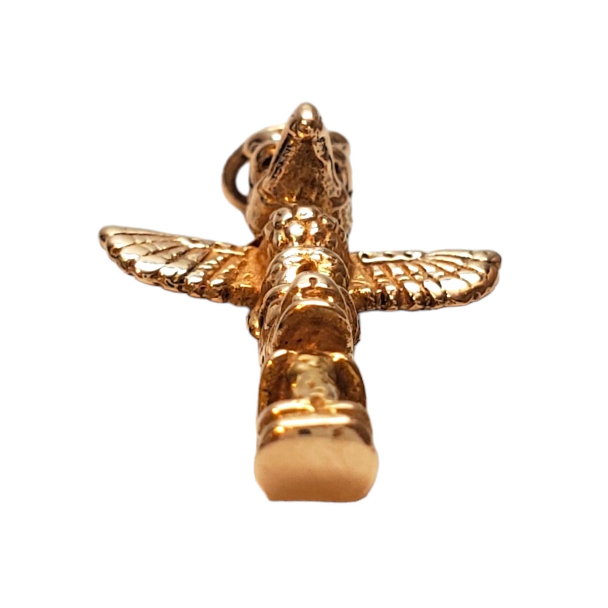 10K Yellow Gold Totem Pole Charm Pendant #18074 For Sale 2