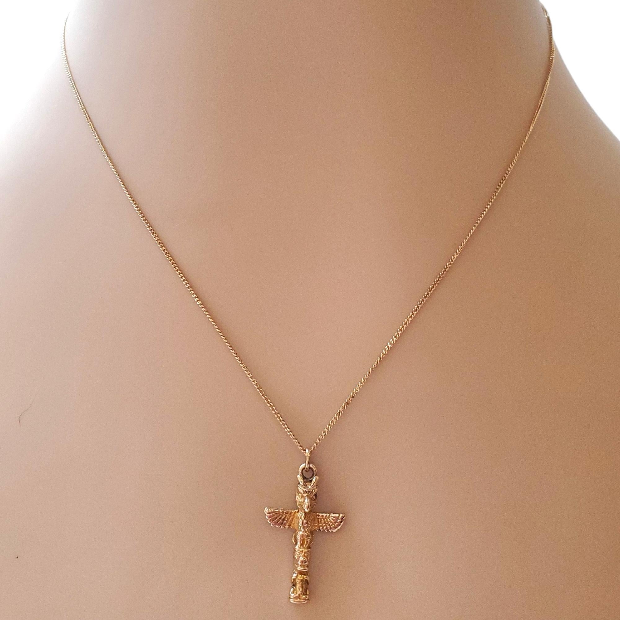 10K Yellow Gold Totem Pole Charm Pendant #18074 For Sale 5