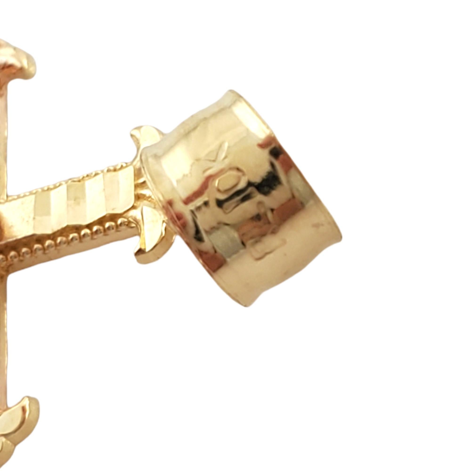 10 Karat Gelbgold Dreifarbiger Anker-Kreuz-Anhänger 1