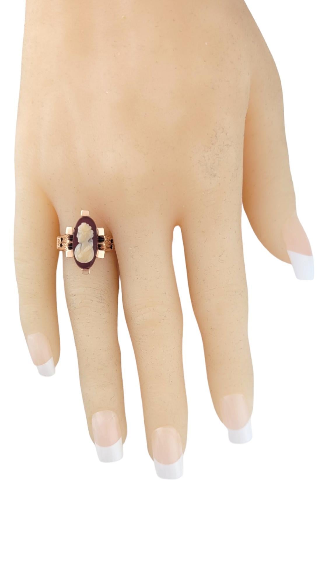 10K Yellow Gold Two Piece Cameo Ring Size 8.5 #16380 For Sale 2