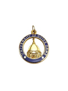 10K Yellow Gold University of Notre Dame Circular Pendant #22751