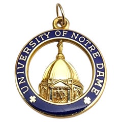 10K Yellow Gold University of Notre Dame Circular Pendant #22751