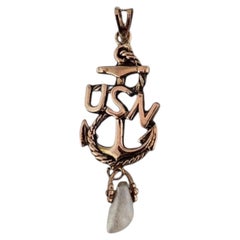10K Yellow Gold US Navy Pendant #24914