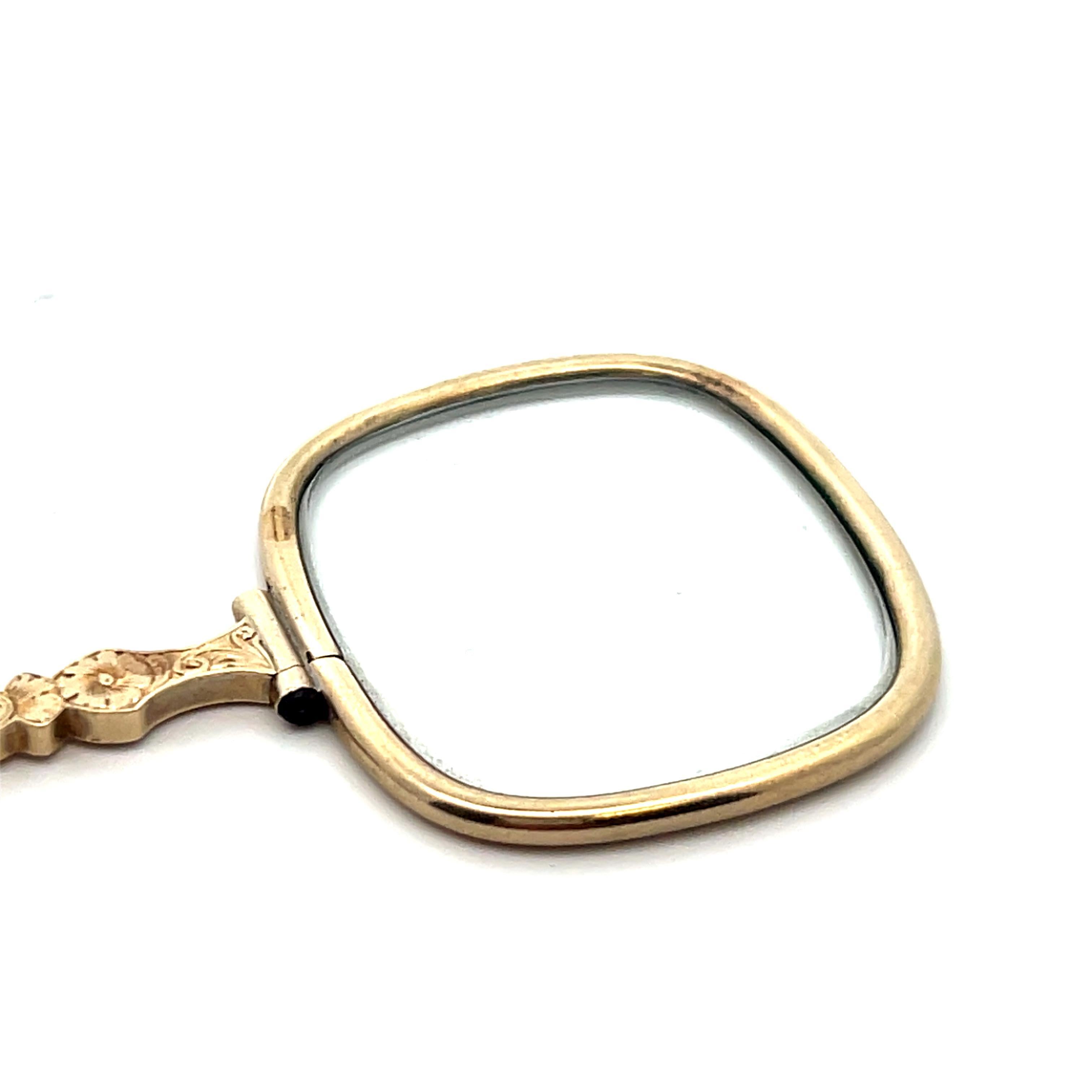 Donna Lorgnette vittoriana in oro giallo 10k in vendita