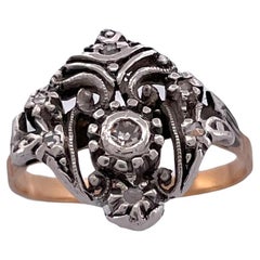 10K Yellow Gold Vintage Antique Diamond Ring