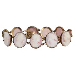 10K Yellow Gold Used Cameo Bracelet 13g