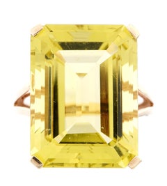 10K Yellow Gold Yellow Amethyst Cocktail Ring